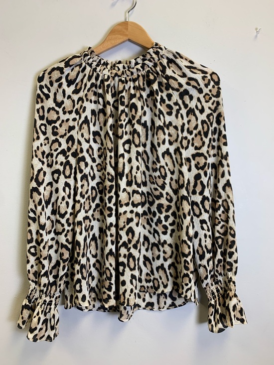 LOFT Tops - LOFT Leopard Print Blouse - Cream, Black & Tan